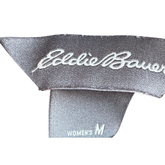 EDDIE BAUER Womens Sz M Aztec/Tribal Print Burgundy Boho Quarter Zip Fleece - Picture 4 of 6